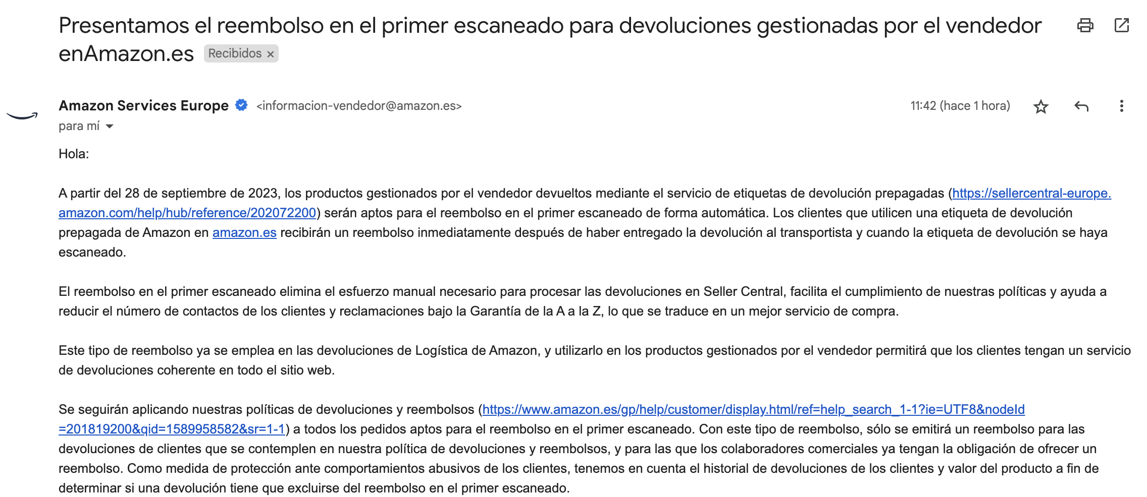 Correo amazon reclamaciones on sale